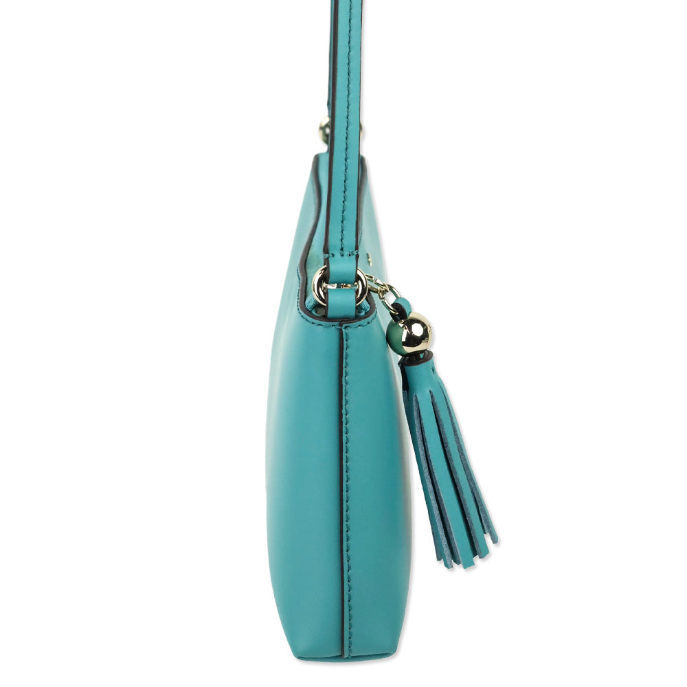 Kate Spade Light Blue Leather Ivy Street Amy Crossbody w/ Tassel