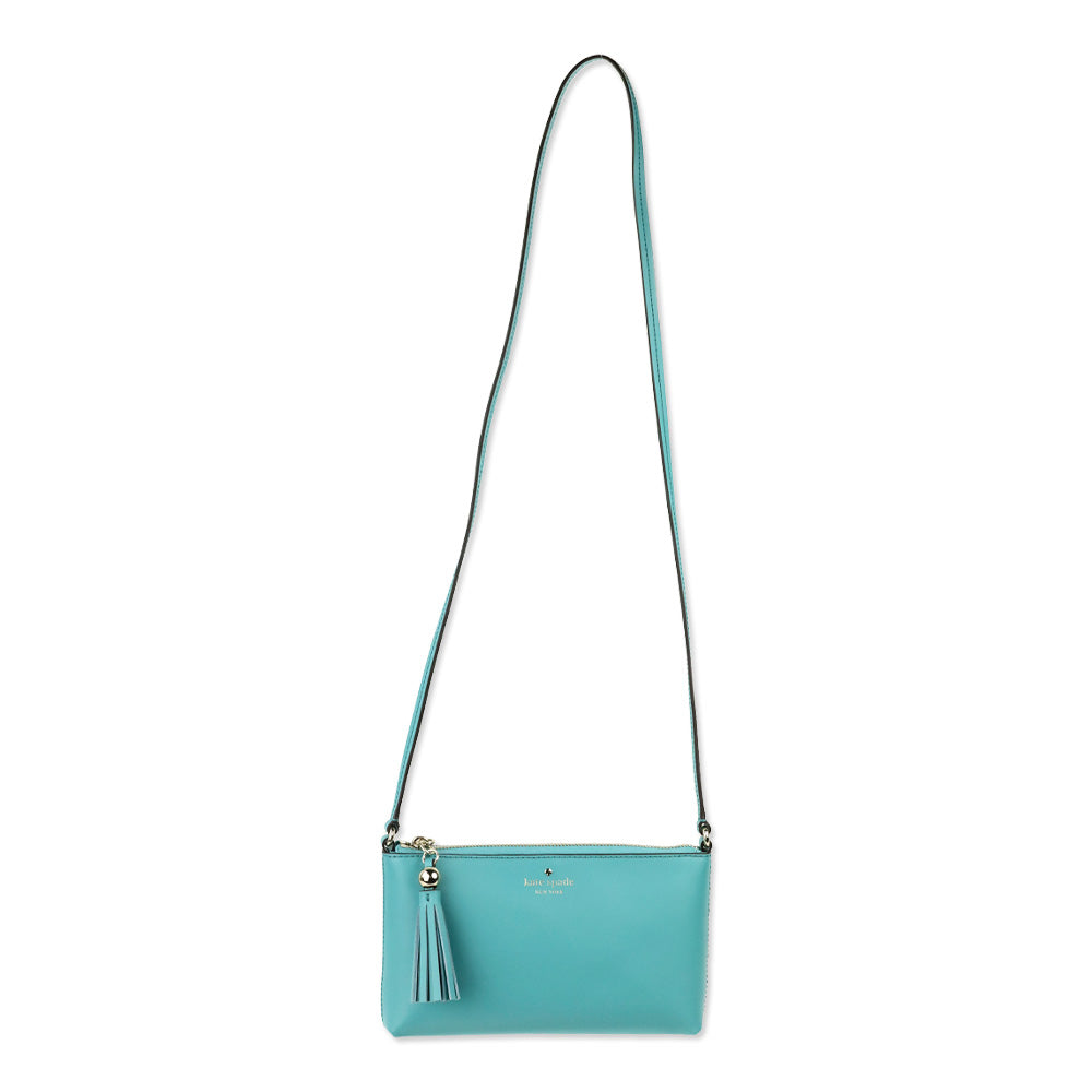 Kate Spade Light Blue Leather Ivy Street Amy Crossbody w/ Tassel