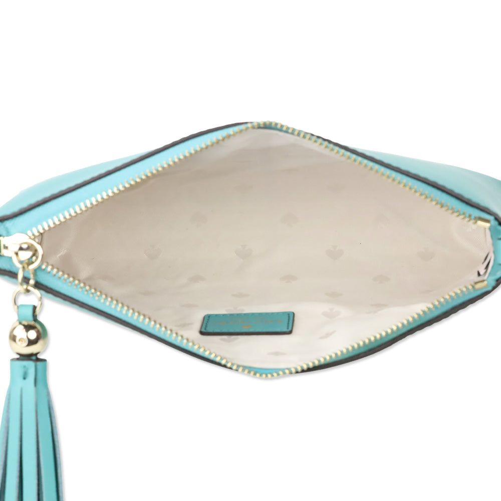 Kate Spade Light Blue Leather Ivy Street Amy Crossbody w/ Tassel