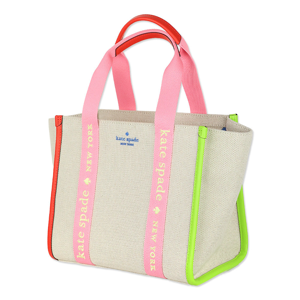 Kate Spade Multi Rainbow Kip Canvas Small Tote
