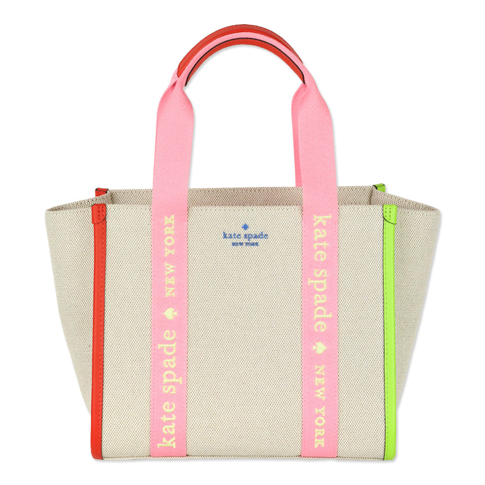 Kate Spade Multi Rainbow Kip Canvas Small Tote