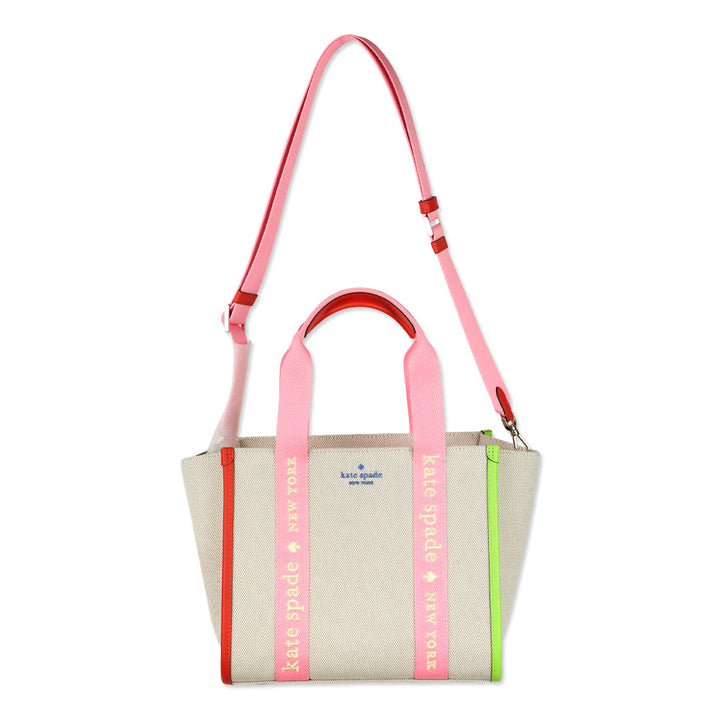 Kate Spade Multi Rainbow Kip Canvas Small Tote