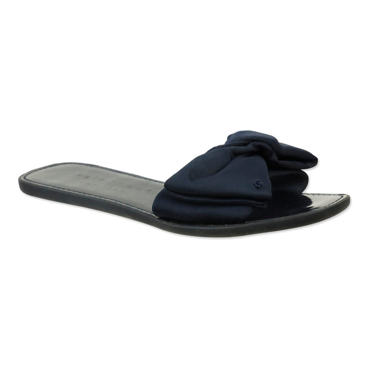 Kate Spade Navy Blue Bikini Bow Slides