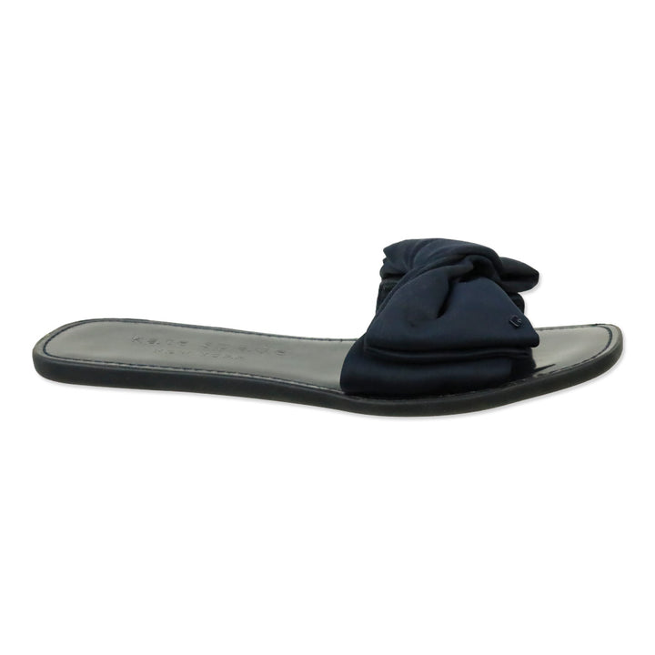 Kate Spade Navy Blue Bikini Bow Slides