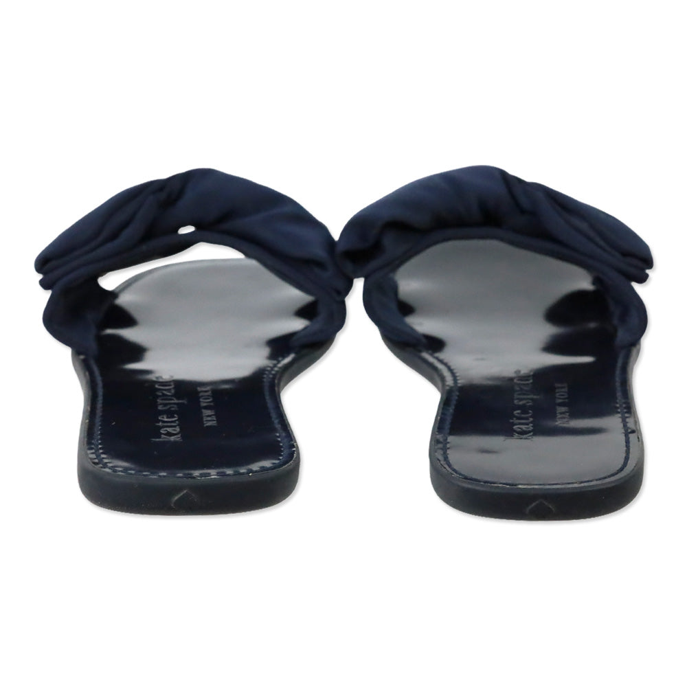 Kate Spade Navy Blue Bikini Bow Slides