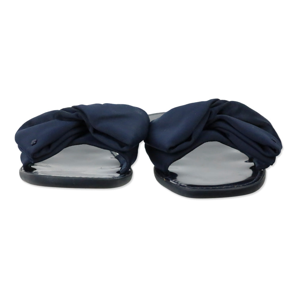 Kate Spade Navy Blue Bikini Bow Slides