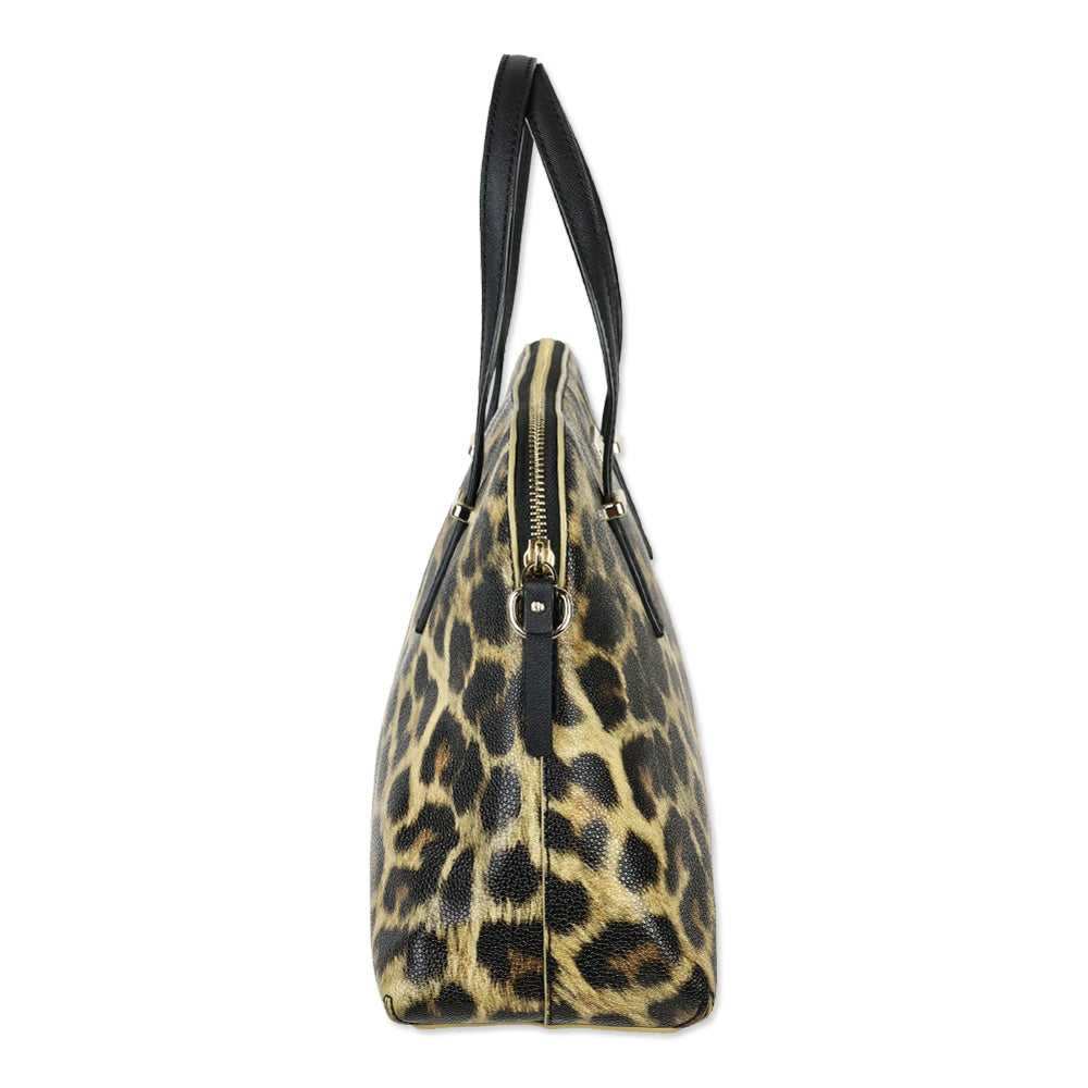 Kate Spade New York Leopard Print Pebble Leather Cedar Street Maise Satchel