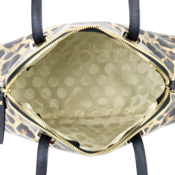 Kate Spade New York Leopard Print Pebble Leather Cedar Street Maise Satchel
