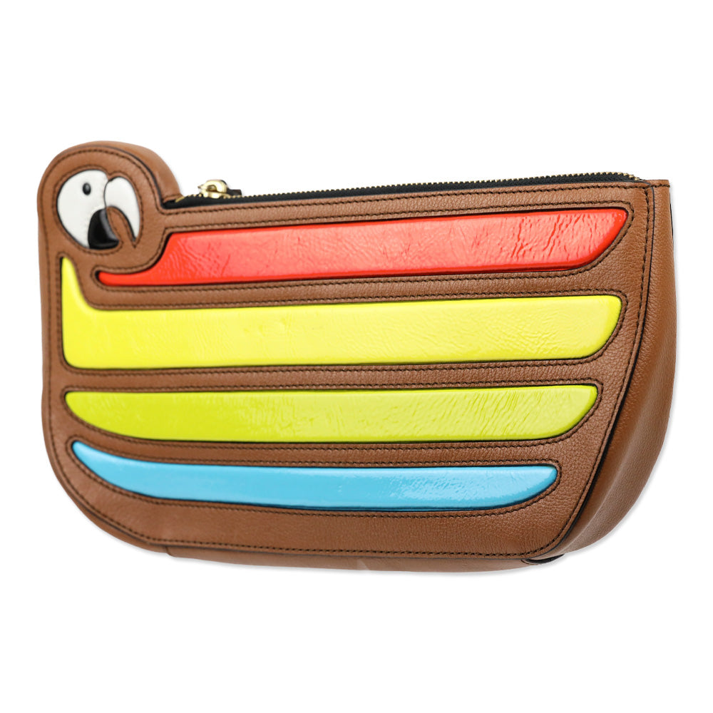 Kate Spade New York Macaw Parrot Cay Bird Leather Clutch Wristlet