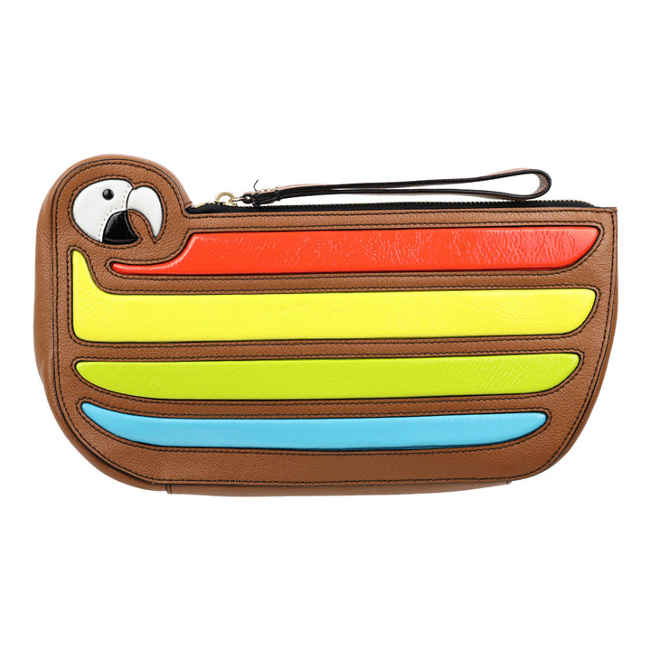 Kate Spade New York Macaw Parrot Cay Bird Leather Clutch Wristlet