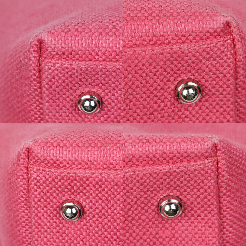 Kate Spade Pink Canvas Tote Bag with Metal Handle