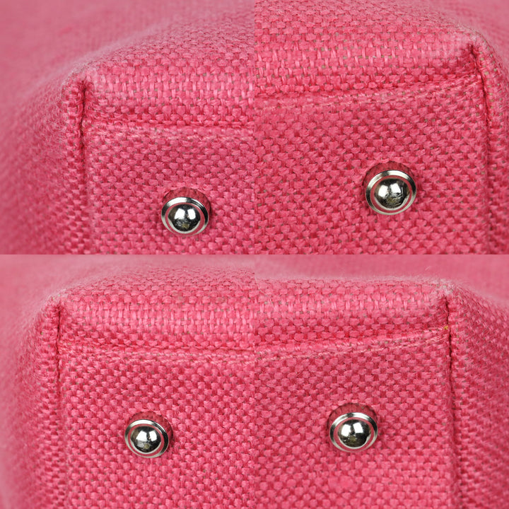Kate Spade Pink Canvas Tote Bag with Metal Handle