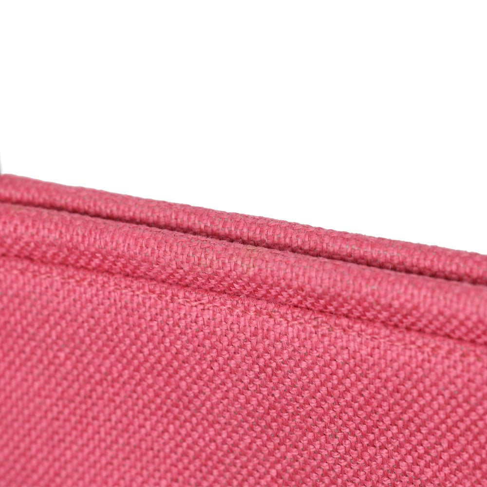 Kate Spade Pink Canvas Tote Bag with Metal Handle