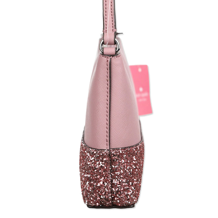 Kate Spade Ramey Greta Court Glitter Ramey Dusty Peony Crossbody Bag