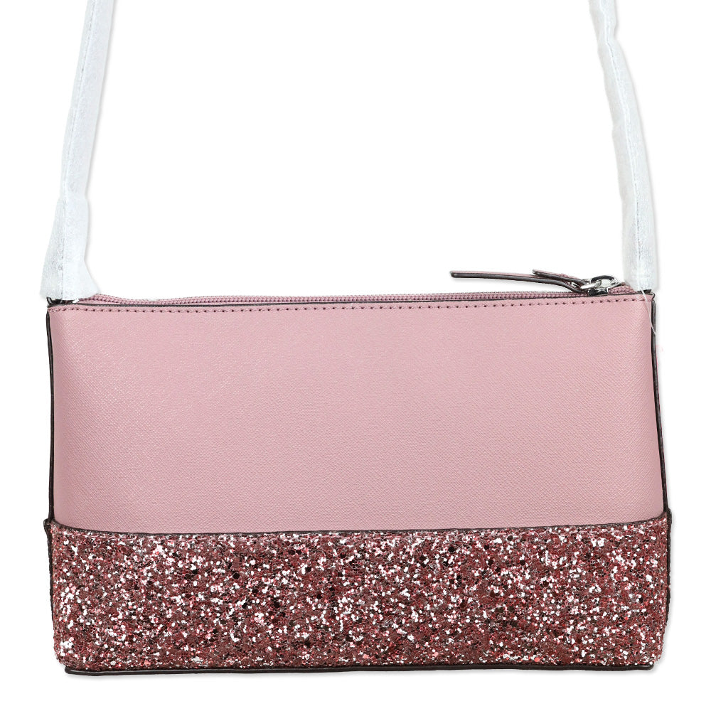 Kate Spade Ramey Greta Court Glitter Ramey Dusty Peony Crossbody Bag