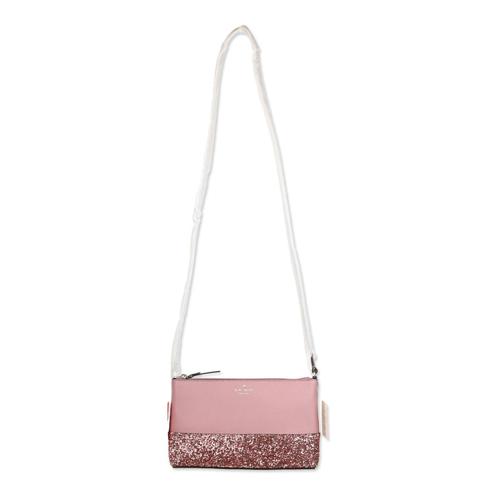 Kate Spade Ramey Greta Court Glitter Ramey Dusty Peony Crossbody Bag