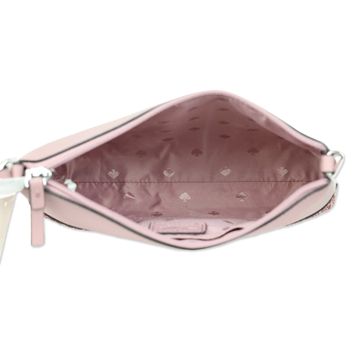 Kate Spade Ramey Greta Court Glitter Ramey Dusty Peony Crossbody Bag
