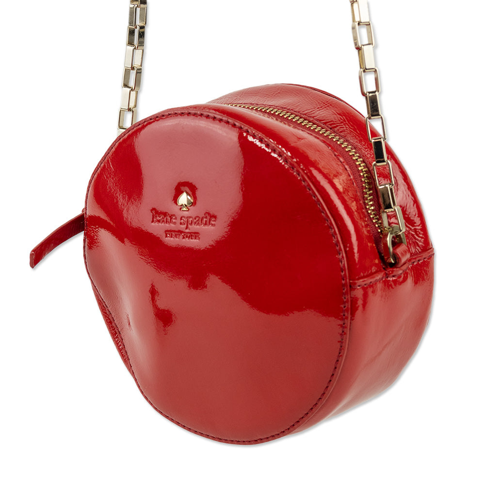 Kate Spade Red Patent Leather Circle Small Crossbody