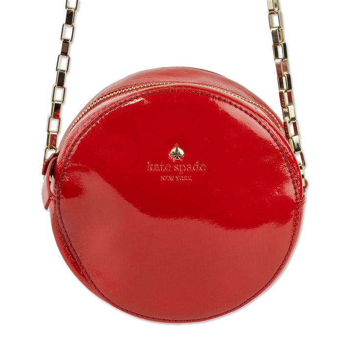 Kate Spade Red Patent Leather Circle Small Crossbody