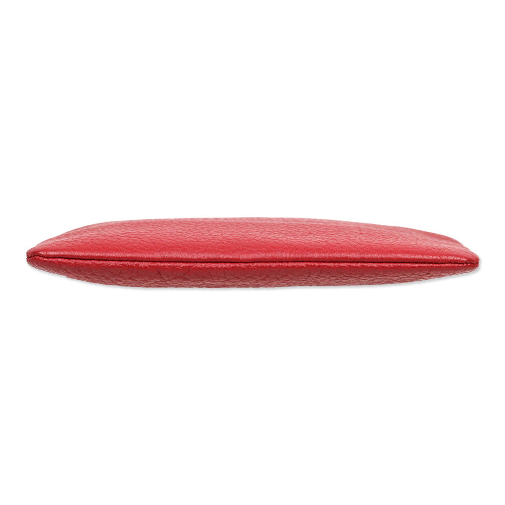 Kate Spade Red Pebble Leather Tassel Zip Pouch