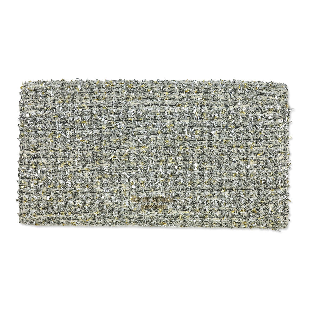 Kate Spade Silver Multi Tweed Lovitt Buckle Crossbody Wallet