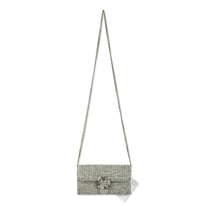 Kate Spade Silver Multi Tweed Lovitt Buckle Crossbody Wallet