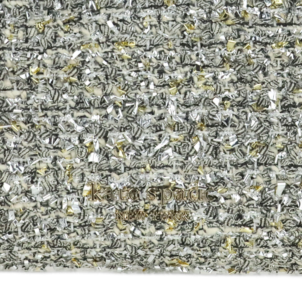 Kate Spade Silver Multi Tweed Lovitt Buckle Crossbody Wallet