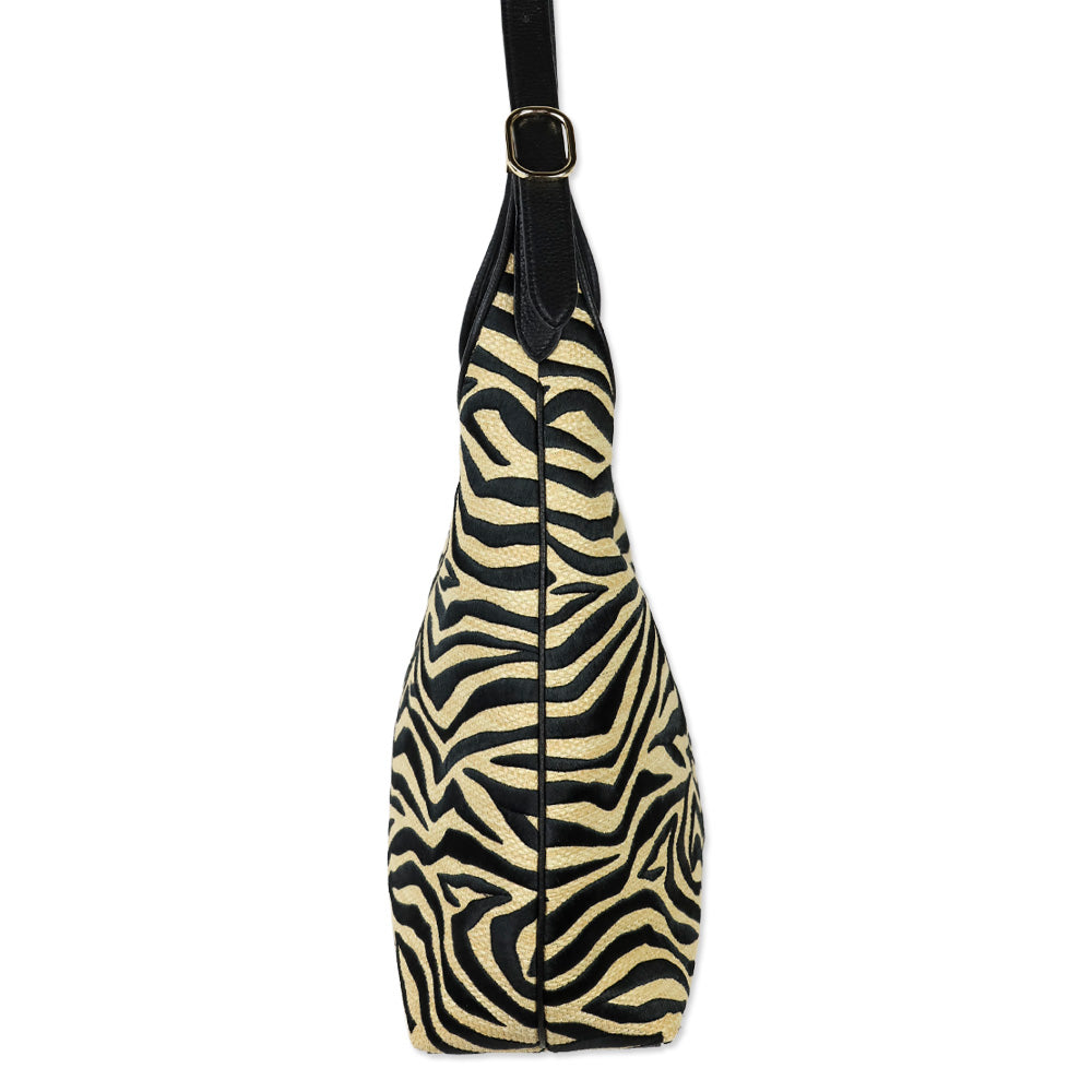 Kate Spade 454 Zebra Straw Lena Large Shoulder Bag
