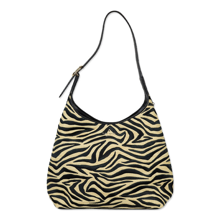 Kate Spade 454 Zebra Straw Lena Large Shoulder Bag
