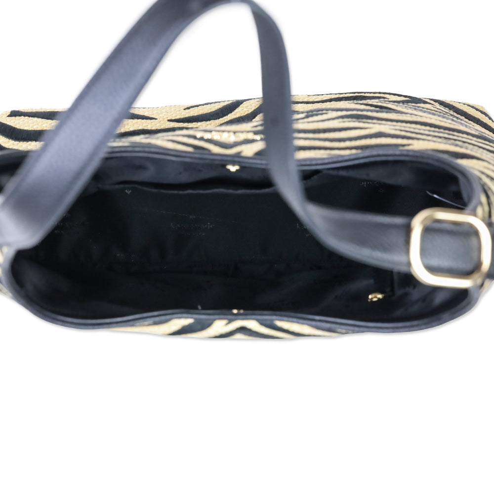 Kate Spade 454 Zebra Straw Lena Large Shoulder Bag
