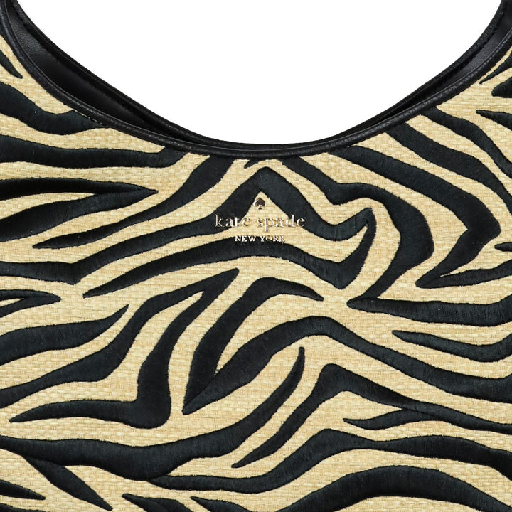 Kate Spade 454 Zebra Straw Lena Large Shoulder Bag