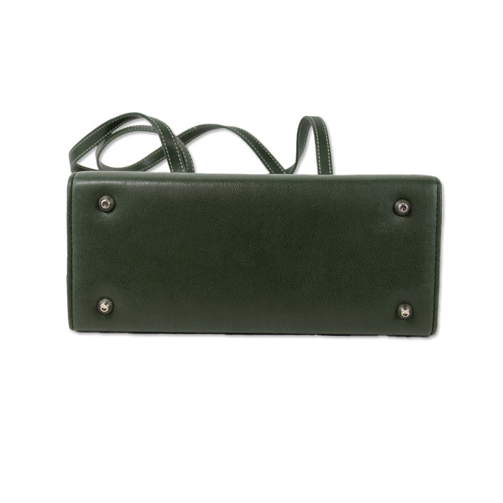 Kate Spade Green Suede and Leather Square Top Handle