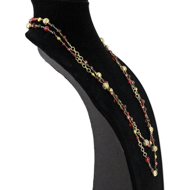 Kendra Scott Gold/Burgundy Beaded Wrap Necklace