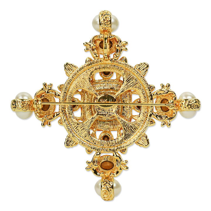 Kenneth Jay Lane KJL Countess Cross Brooch