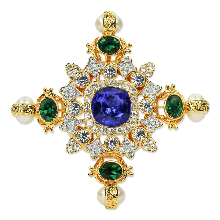 Kenneth Jay Lane KJL Countess Cross Brooch