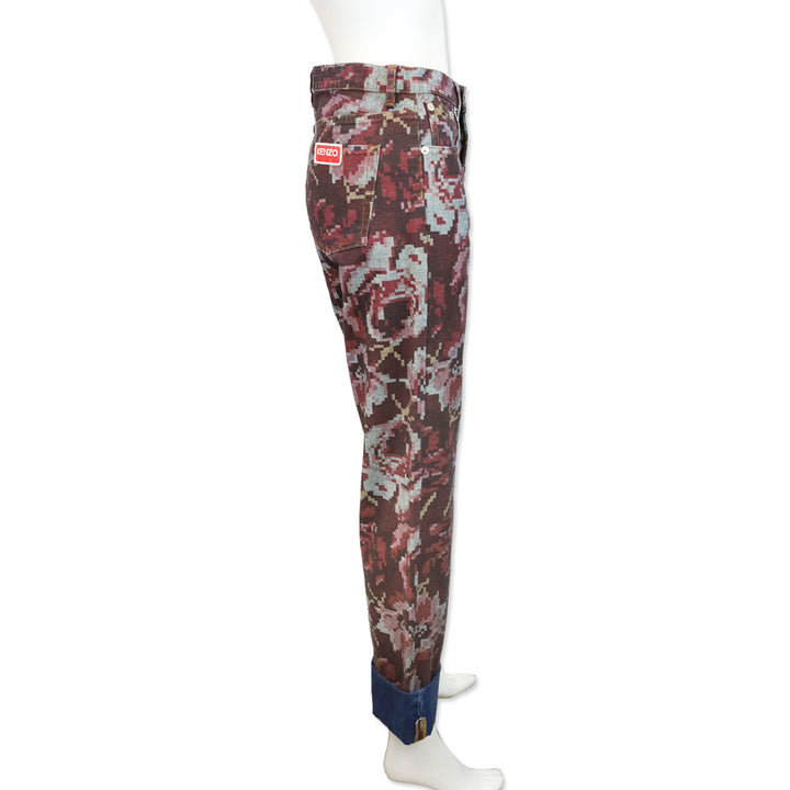 Kenzo Printed Straight Leg Denim Jeans