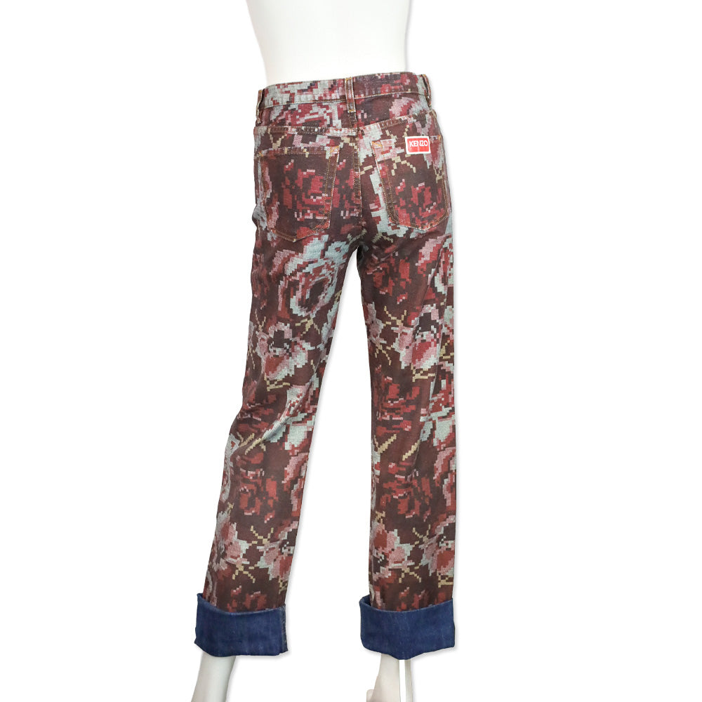 Kenzo Printed Straight Leg Denim Jeans