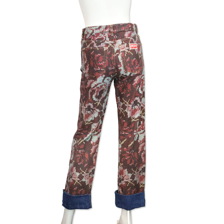 Kenzo Printed Straight Leg Denim Jeans