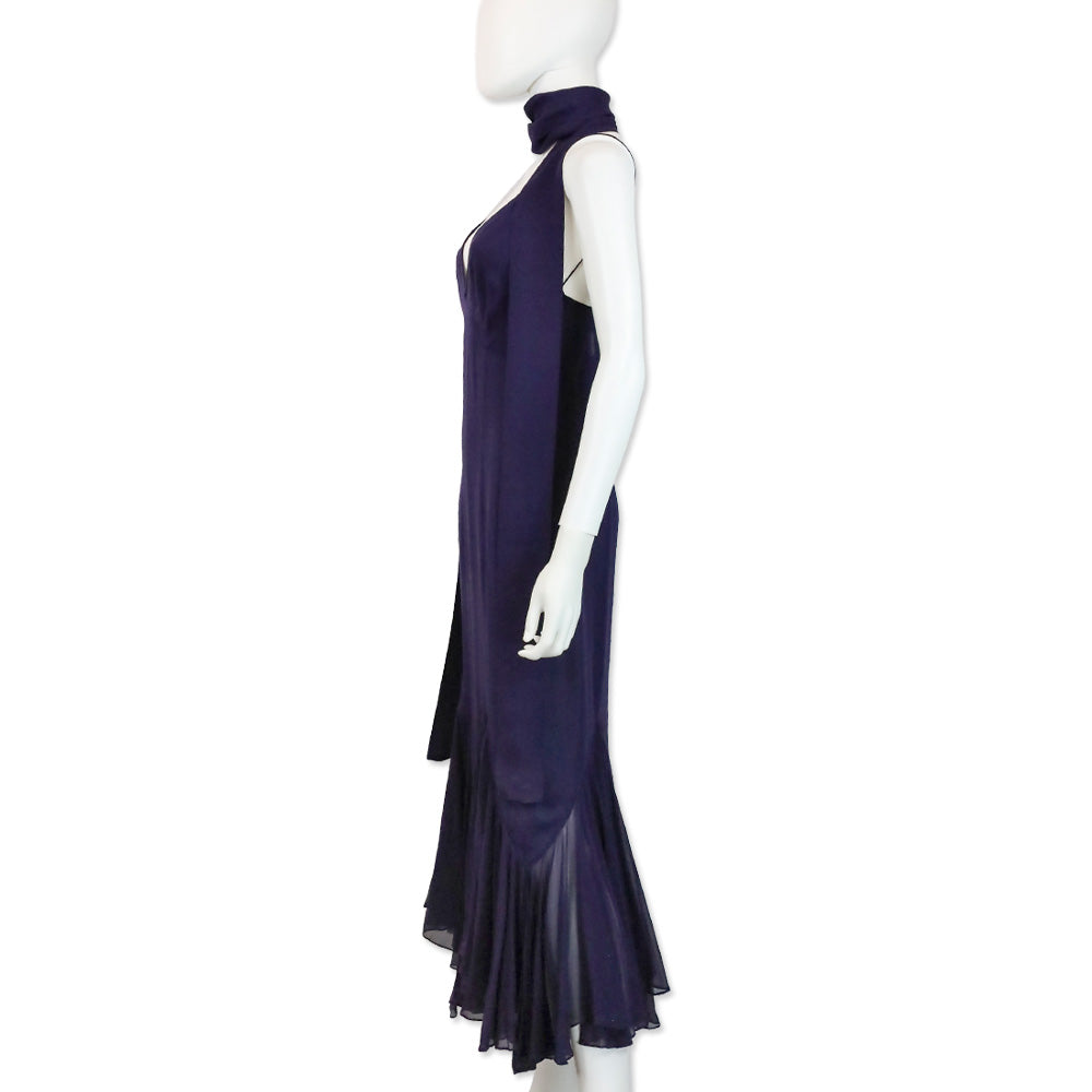 Khaite Amethyst Silk Georgette Candita Dress