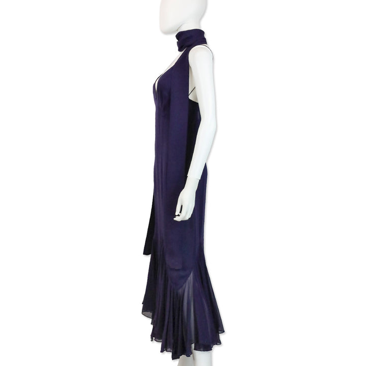 Khaite Amethyst Silk Georgette Candita Dress