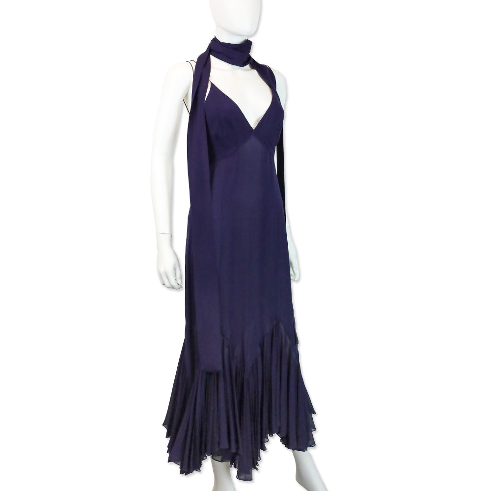 Khaite Amethyst Silk Georgette Candita Dress