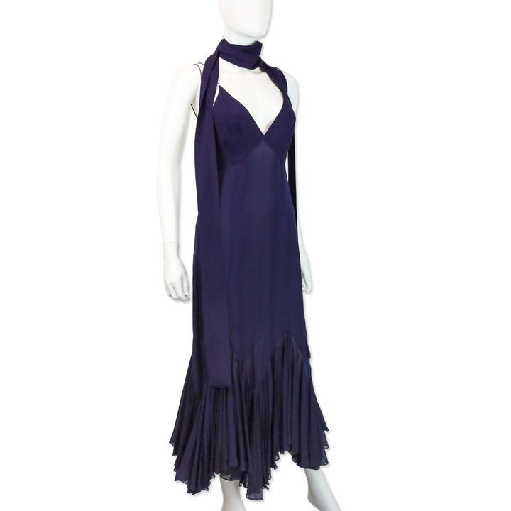 Khaite Amethyst Silk Georgette Candita Dress
