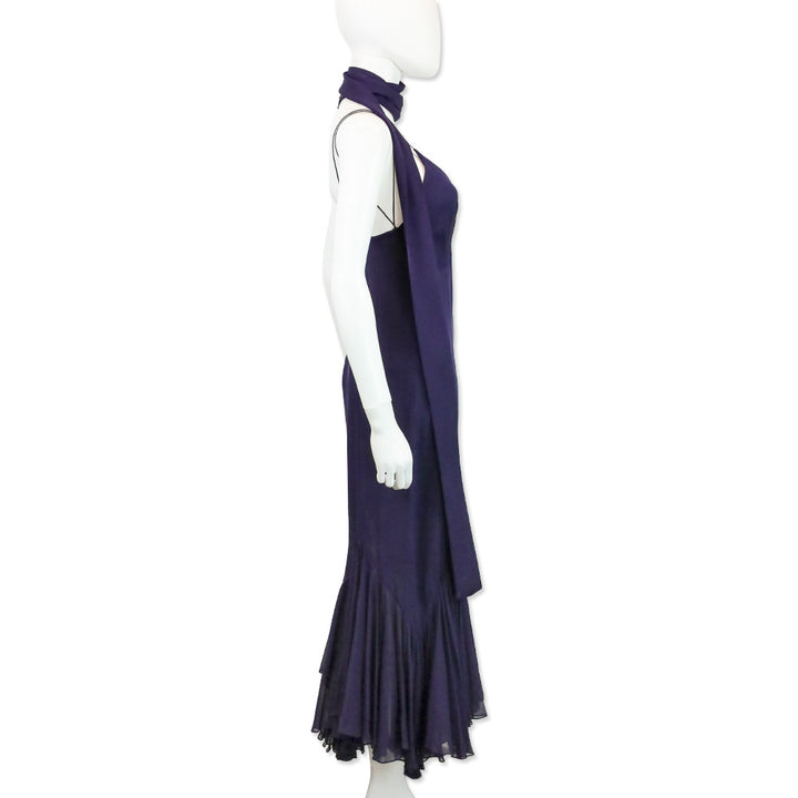 Khaite Amethyst Silk Georgette Candita Dress