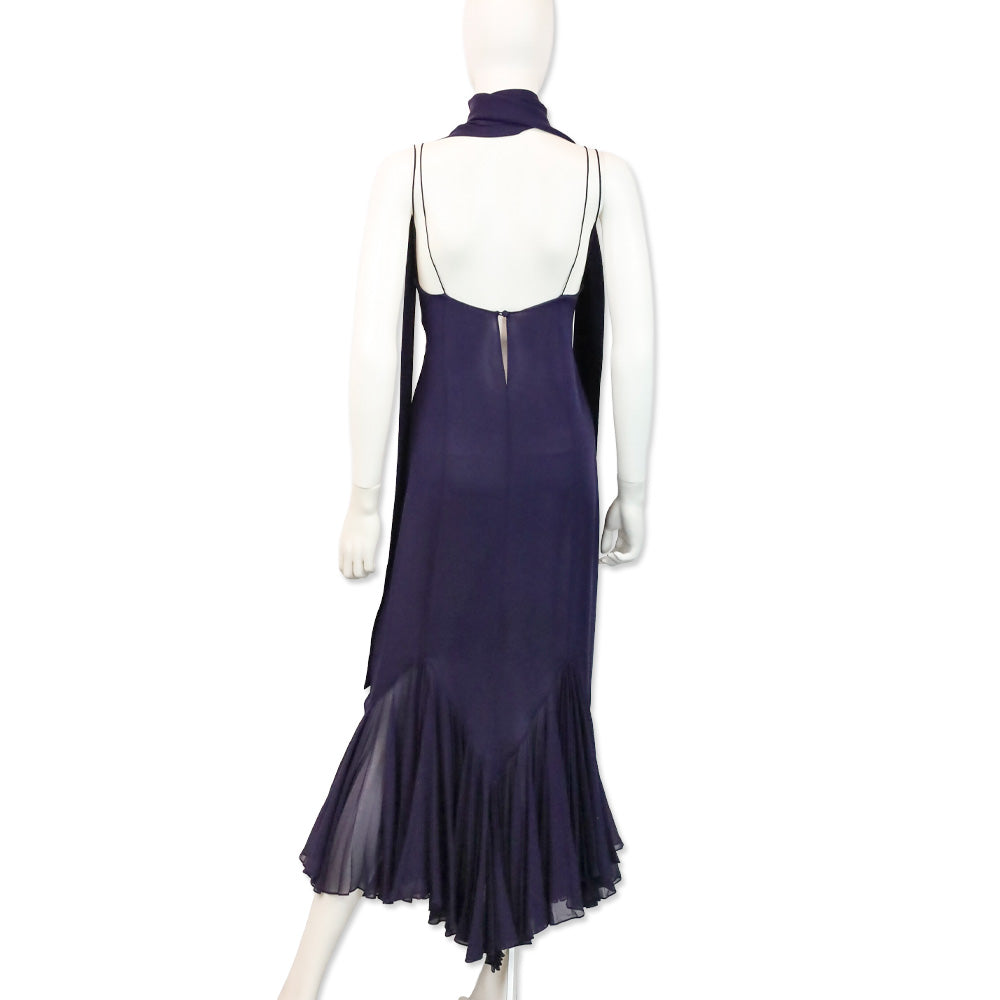 Khaite Amethyst Silk Georgette Candita Dress
