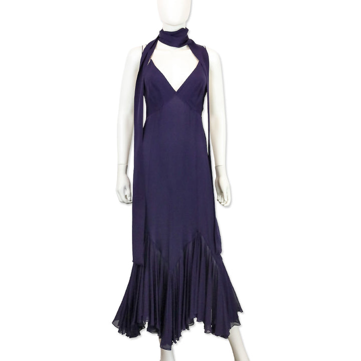 Khaite Amethyst Silk Georgette Candita Dress