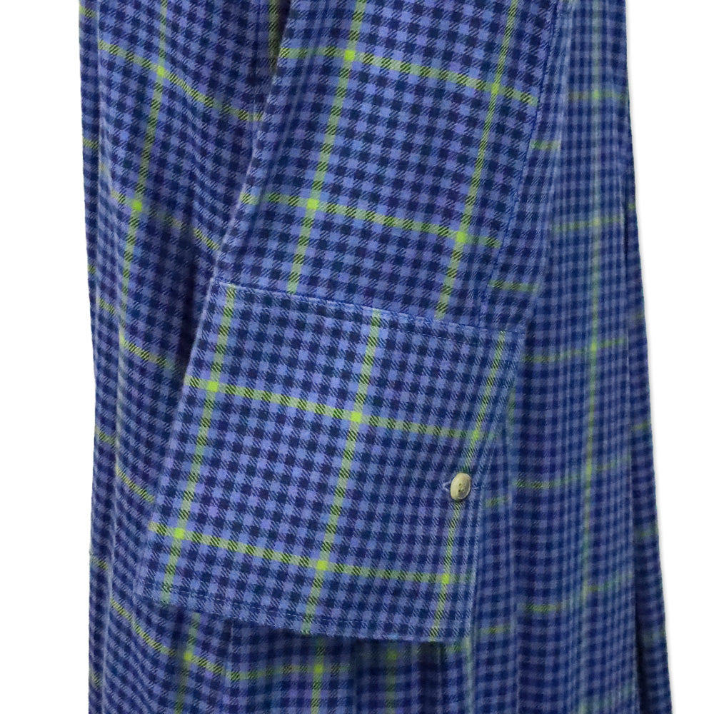 Khaite Fall 2018 RTW Blue Plaid Cotton-Blend Maxi Shirt Dress