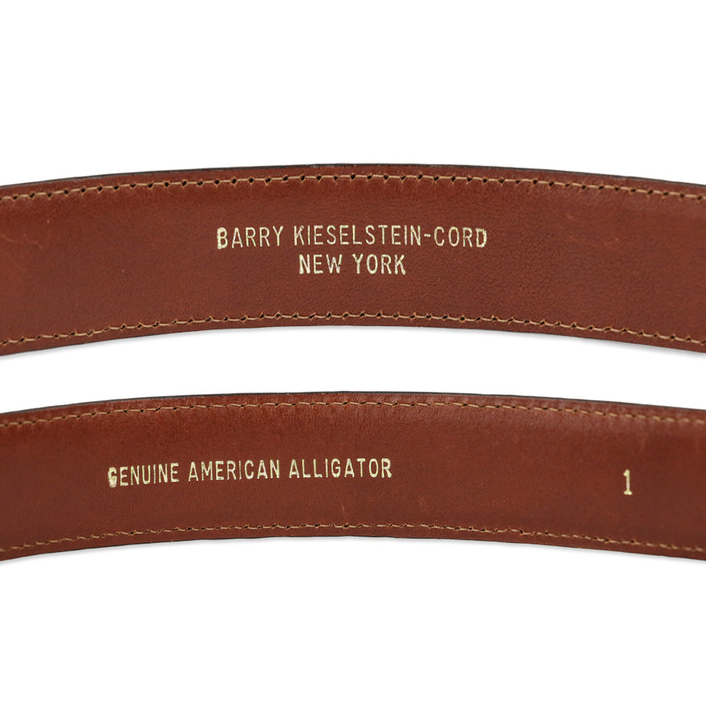 Kieselstein-Cord Glossy Brown Alligator Leather Thin Interchangeable Belt
