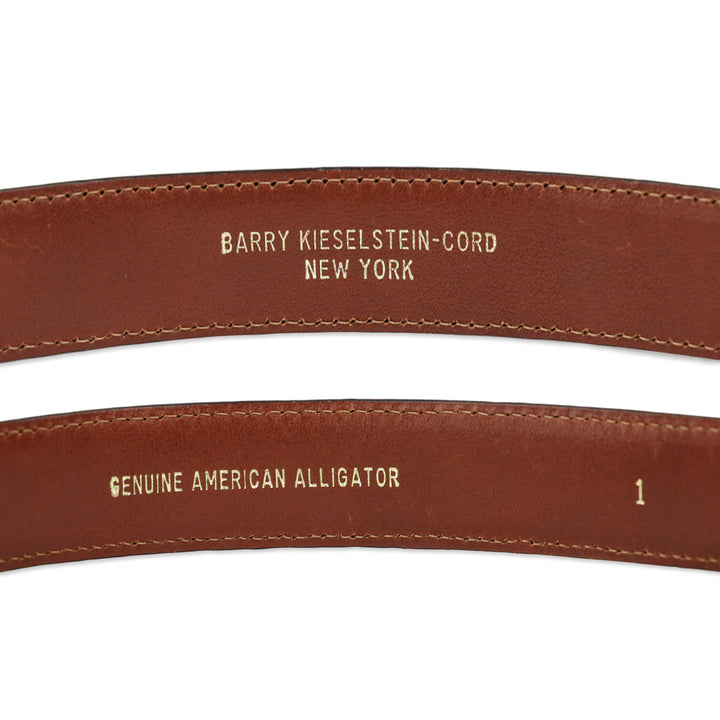 Kieselstein-Cord Glossy Brown Alligator Leather Thin Interchangeable Belt