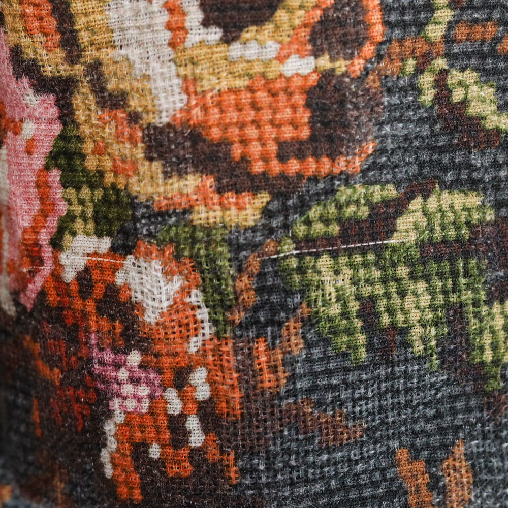 Kobi Halperin Black Connie Floral Print Cotton Linen Coat