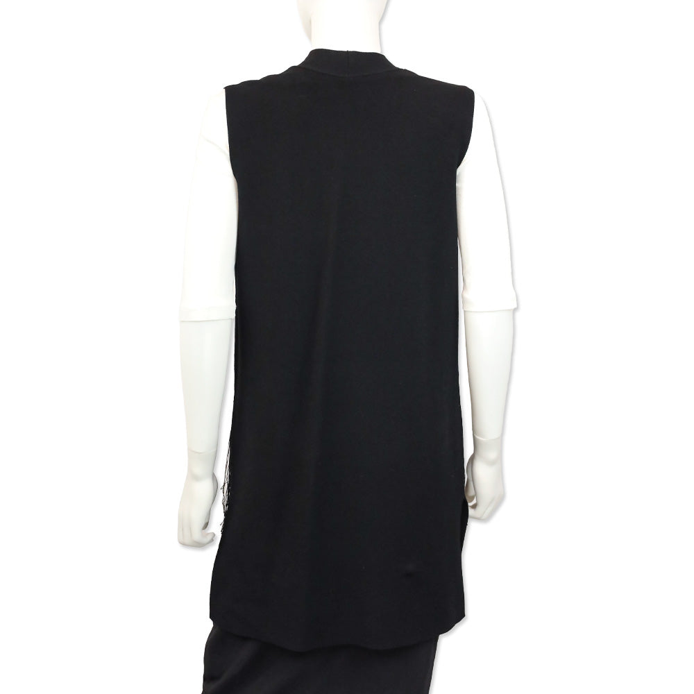 Kobi Halperin Black Knit Amrita Sweater Vest w/ Fringe Pockets